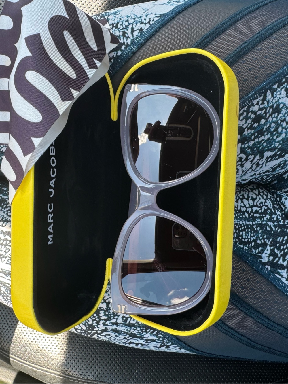 Marc Jacobs Pink Transparent Oversized Sunglasses with case